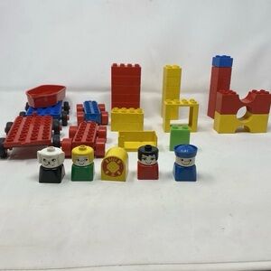 LEGO Duplo Lot 40 Pieces Figures Cars Bricks Bulk Mixed Vintage